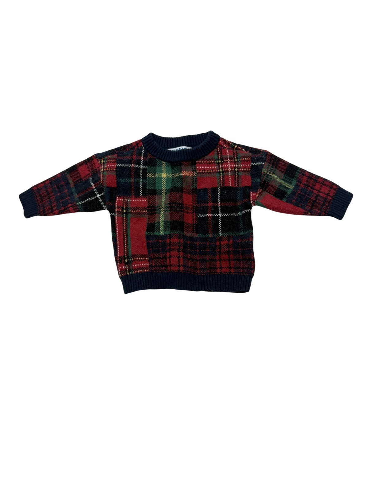Old Navy Plaid Knit Sweater 0-3M