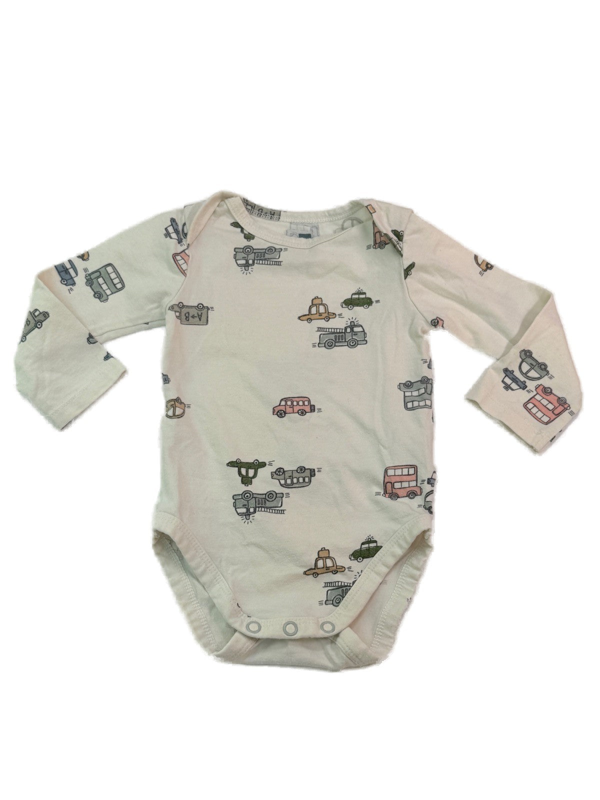 HEMA Vehicles Long Sleeve Baby Bodysuit 62 68