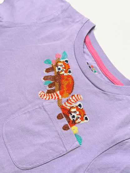 Boden Red Panda Embroidered T-Shirt 5-6Y