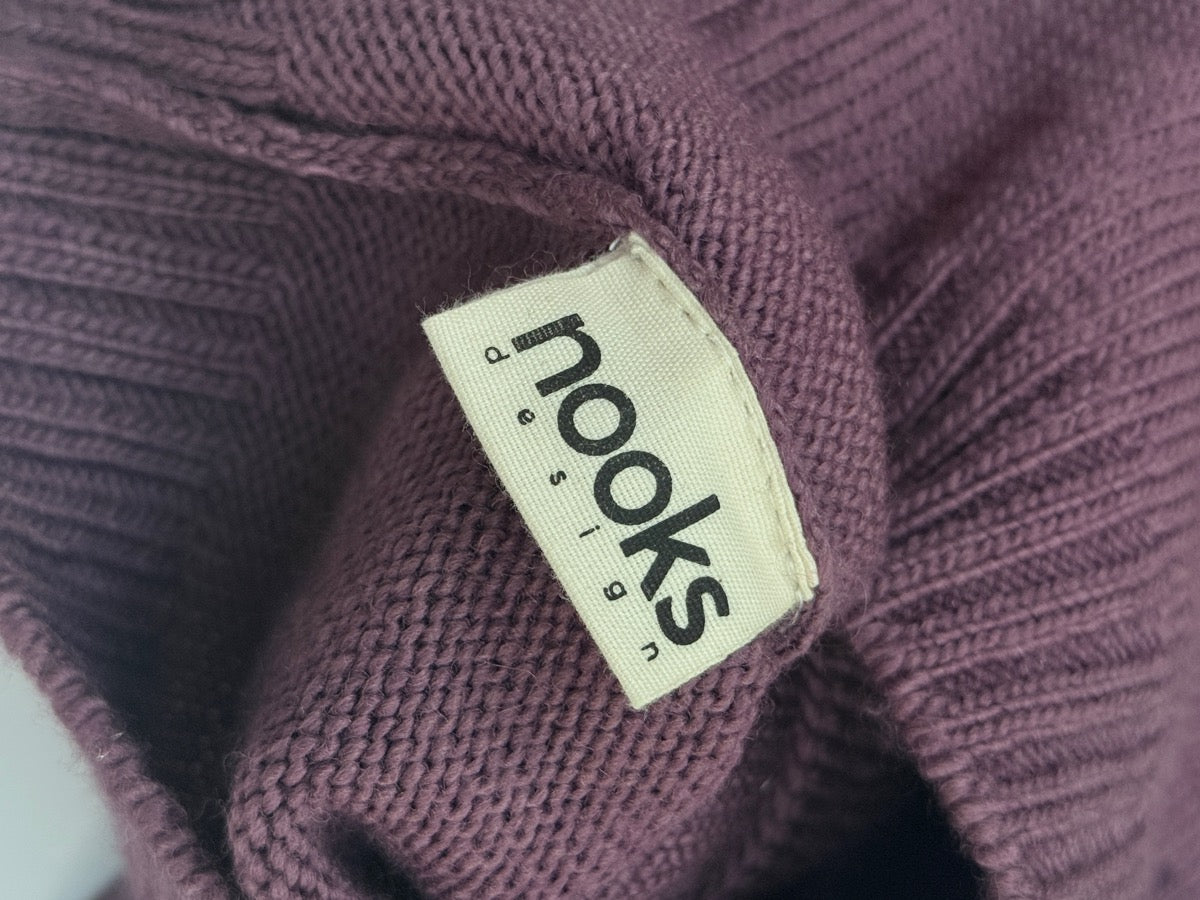 Nooks Design Purple Merino Cardigan 2/3Y