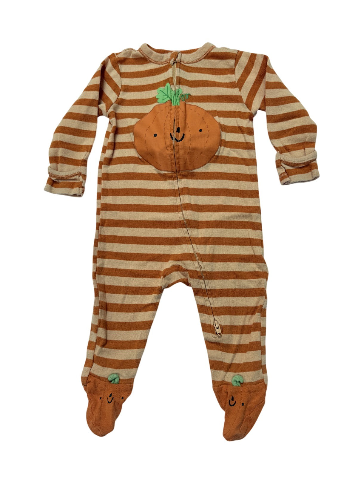 Old Navy Pumpkin Striped Footed Sleeper 6-9M