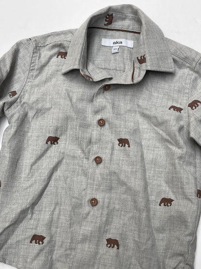 aka Bear Print Shirt and Pants Set 18M