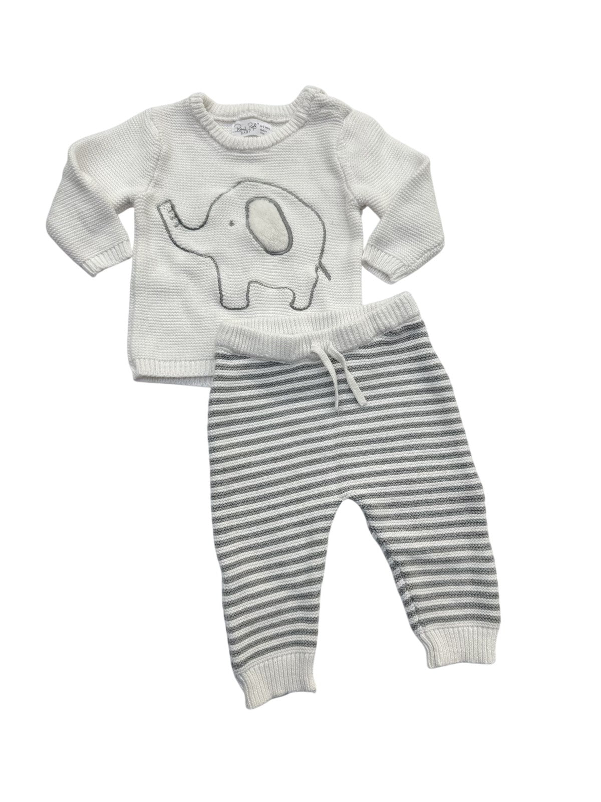 René Rofé Baby Elephant Knit Set 6-9m