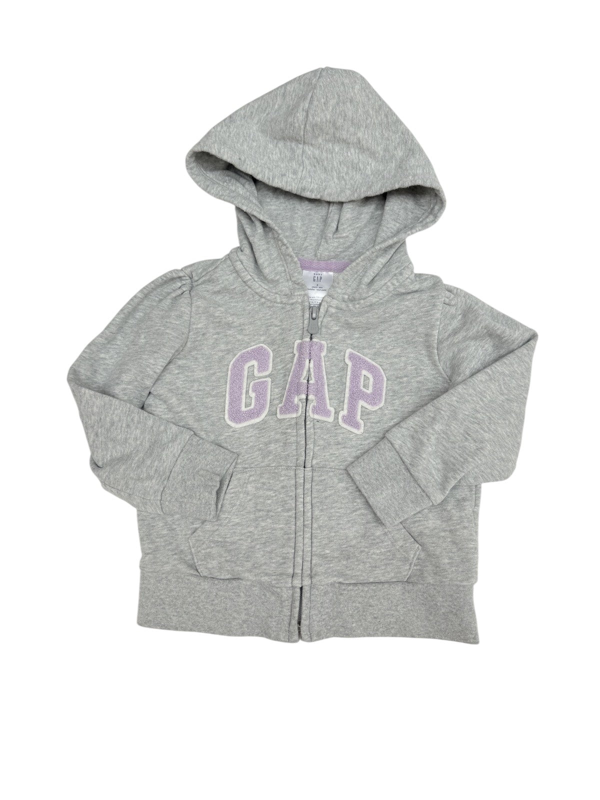 Baby Gap Gray Purple Logo Hoodie 3T
