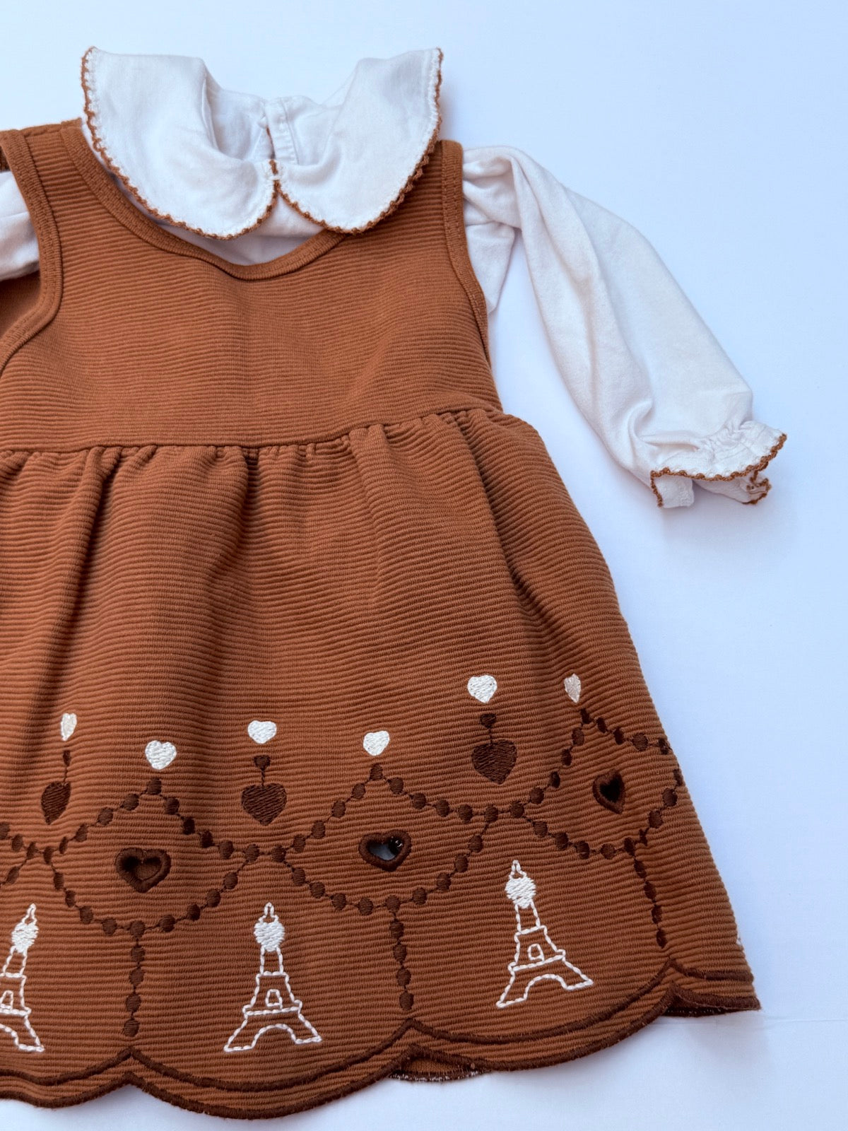 Milon Eiffel Tower Pinafore Dress Set 9M