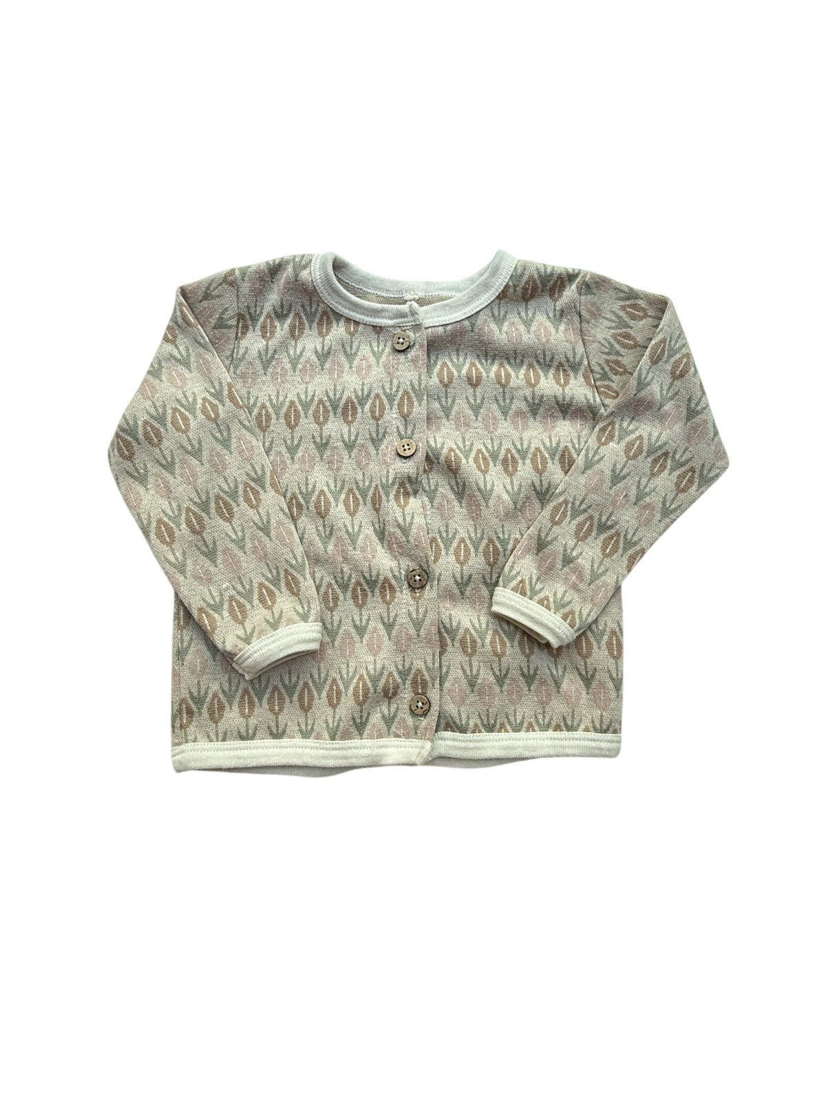 Snug Floral Leaf Print Cardigan 24M