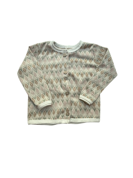 Snug Floral Leaf Print Cardigan 24M