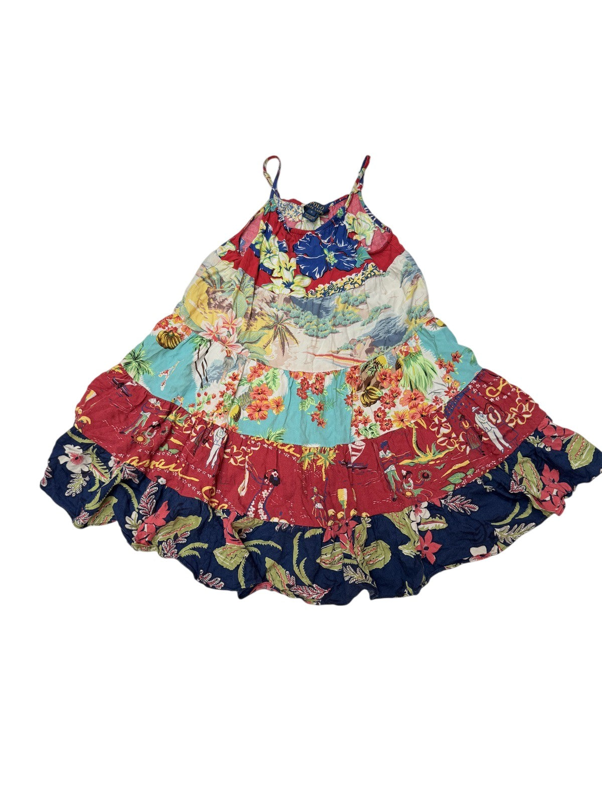 Polo Ralph Lauren Hawaiian Print Tiered Dress 6