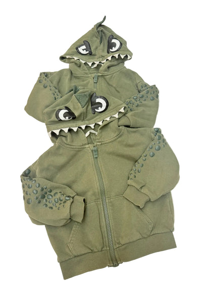 H&M Dinosaur Zip Hoodie 2T