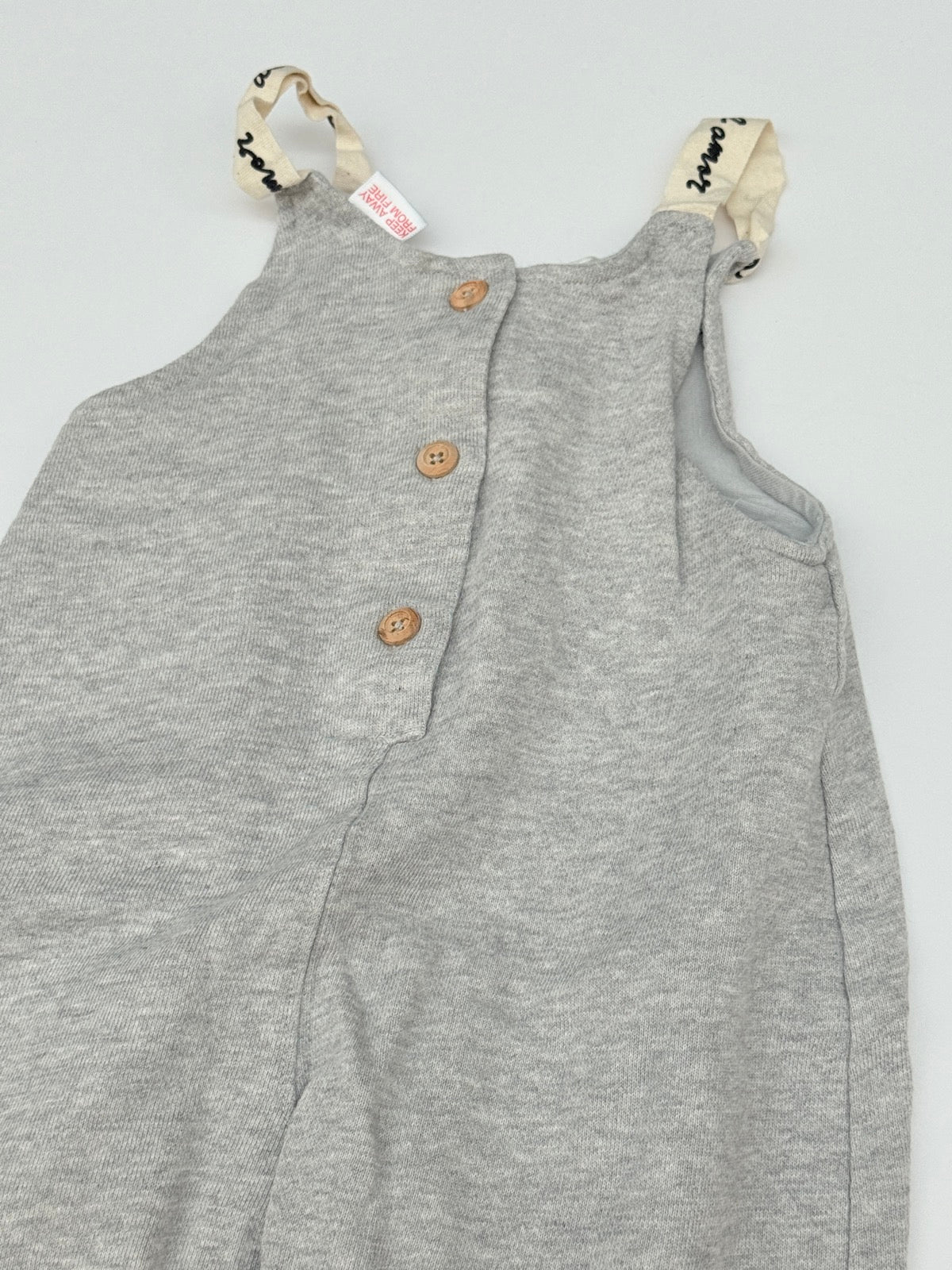 Zara Gray Knit Overalls 6-9M