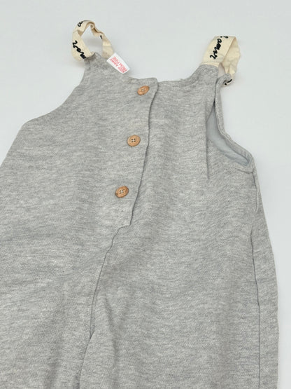 Zara Gray Knit Overalls 6-9M