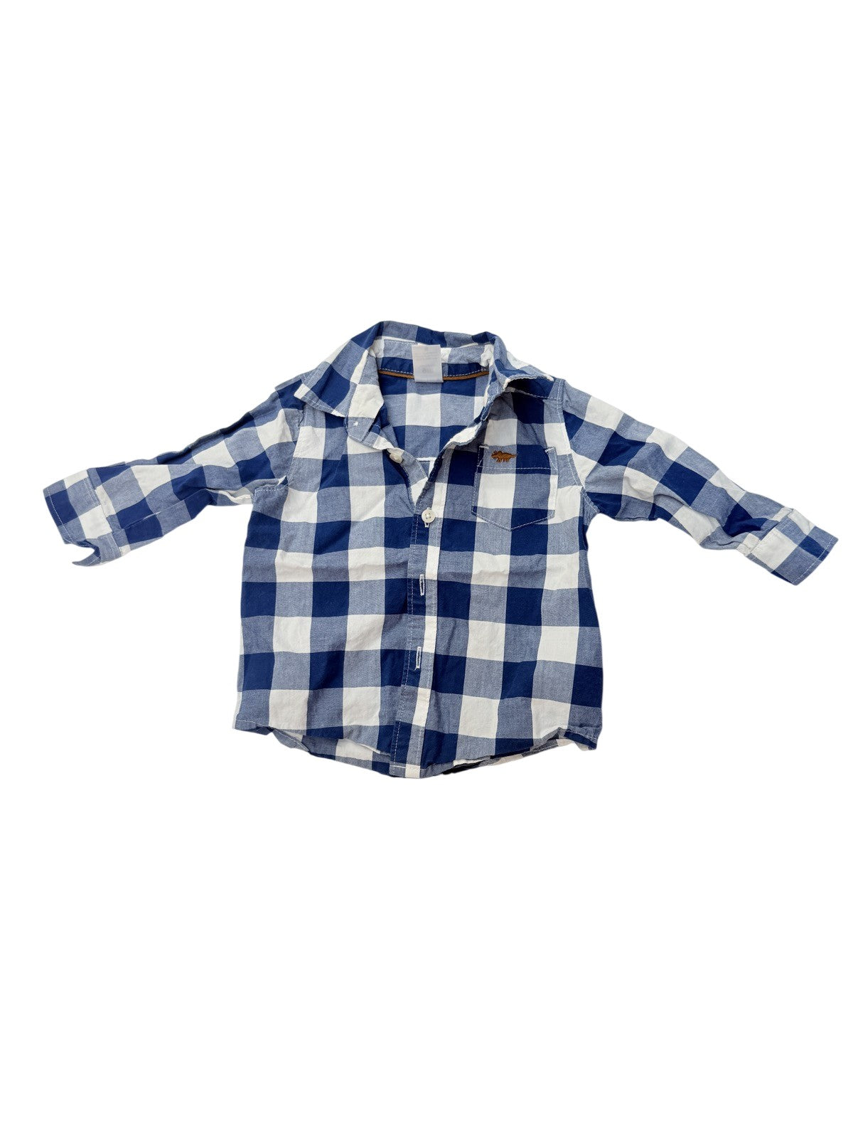 Carter's Plaid Dinosaur Pocket Shirt 9M