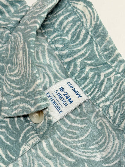 Old Navy Wave Print Button Shirt 18-24M