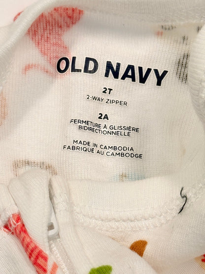 Old Navy Alphabet Print Footed Pajamas 2T