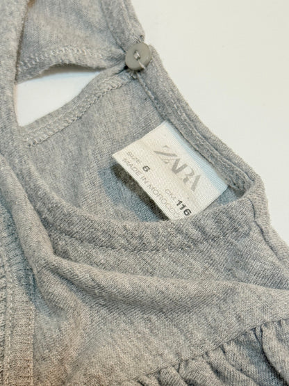 Zara Gray Ribbed Off-Shoulder Top 6