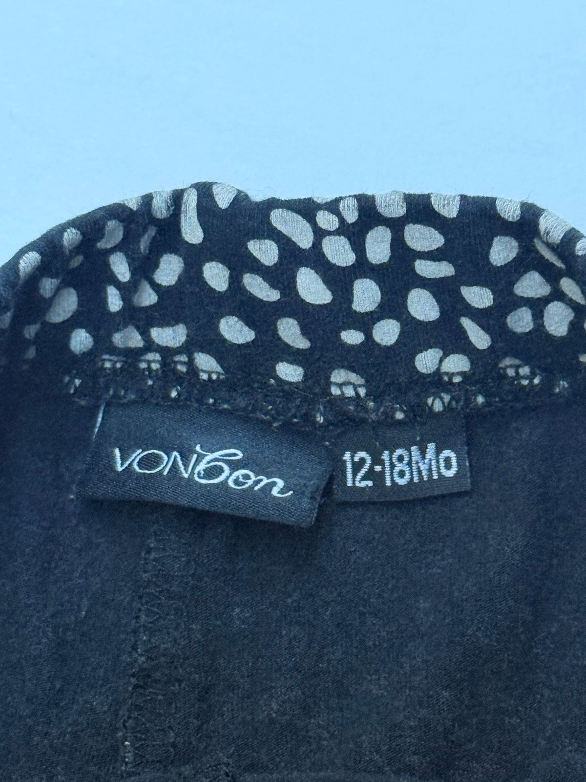 VonBon Black Spotted Jogger Pants 12-18M