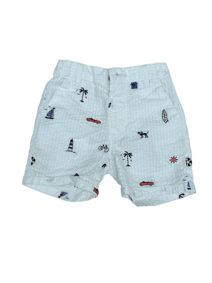 Next White Embroidered Seersucker Shorts 1.5-2y