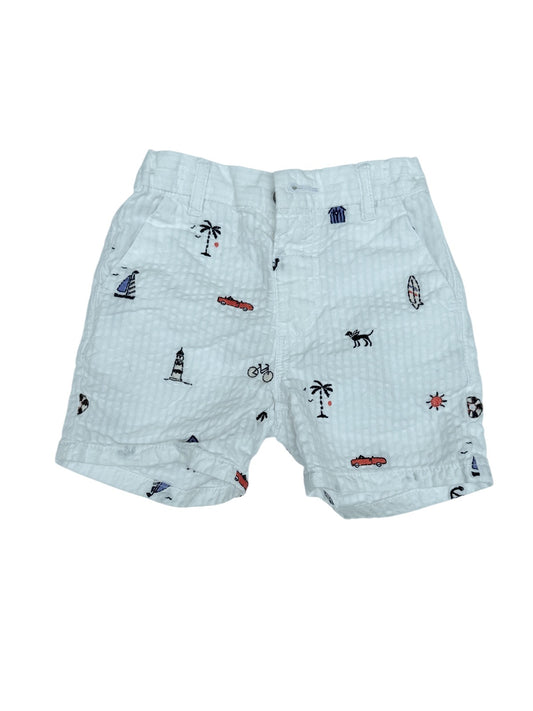 Next White Embroidered Seersucker Shorts 1.5-2y