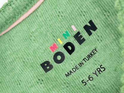 Boden Green Pointelle Top 5-6Y