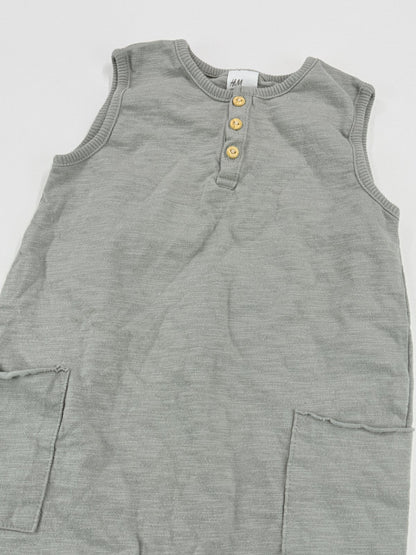 H&M Gray Organic Cotton Romper 6-9M