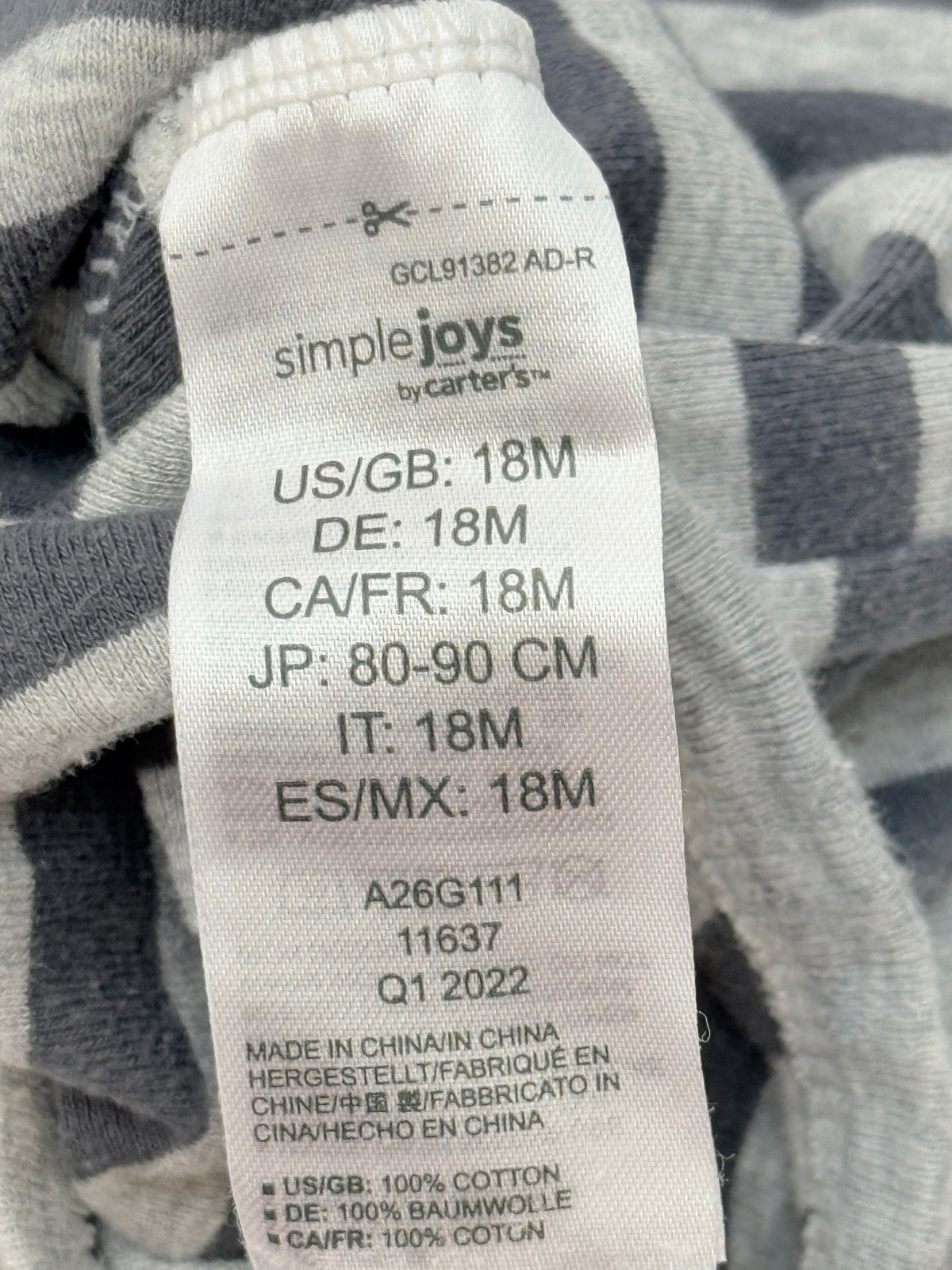 Simple Joys by Carter's Striped Bodysuit 18M