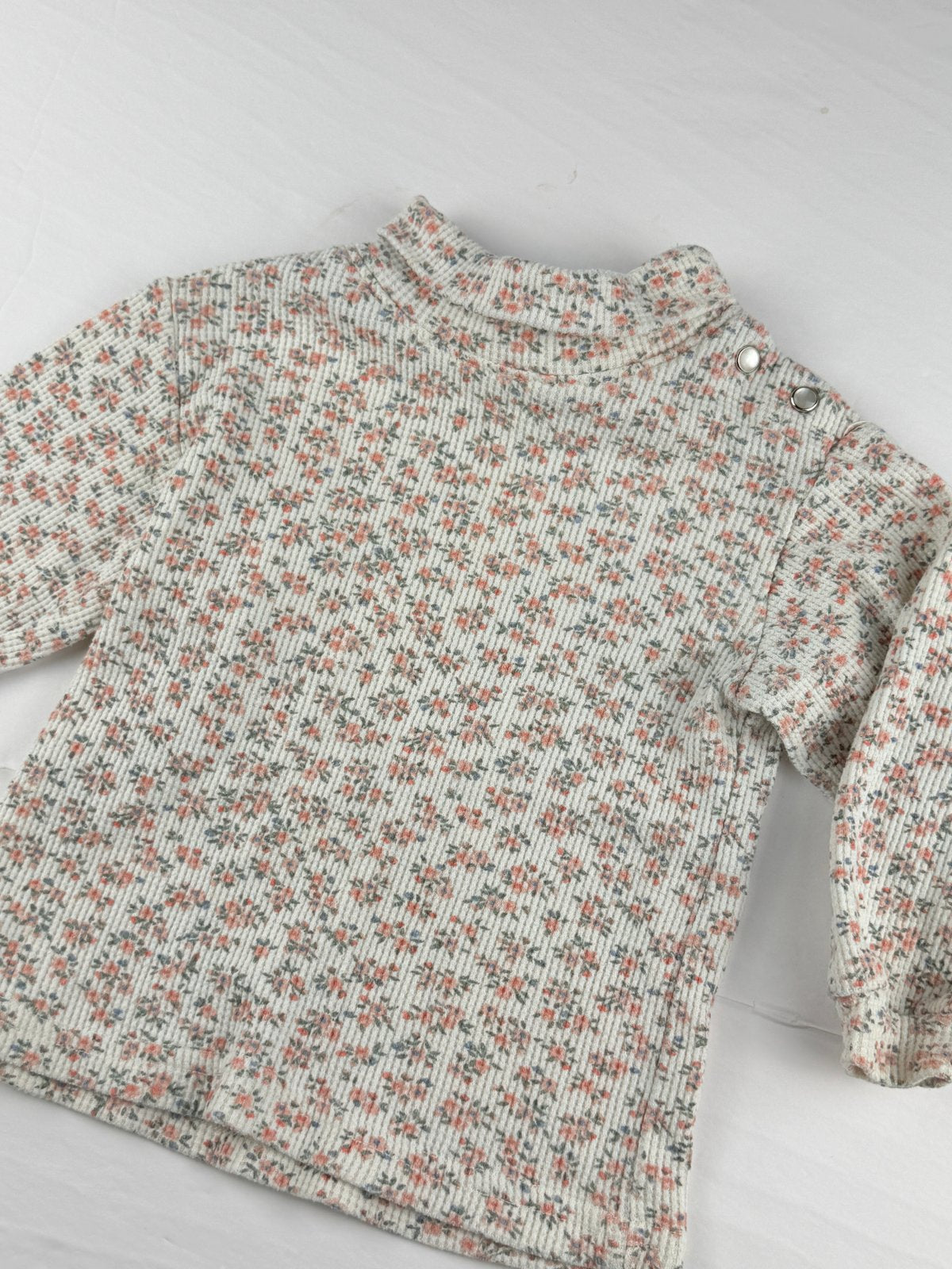 Baby Boots Floral Waffle Knit Top 24M