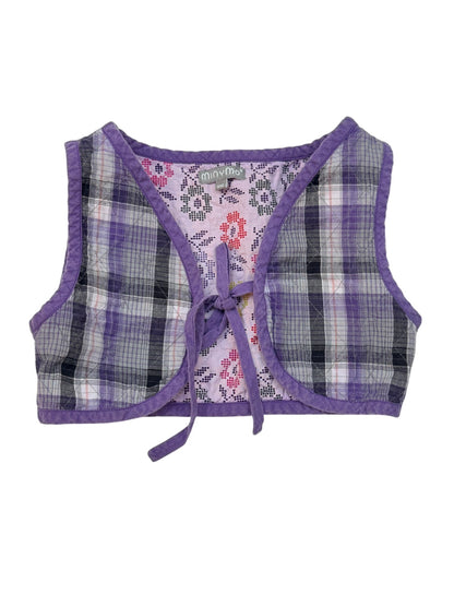 Minymo Reversible Plaid Floral Vest Size 5