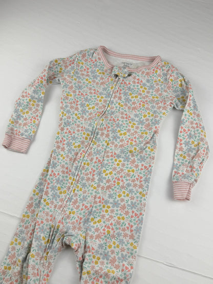Carter's Floral Zip-Up Pajamas 24M