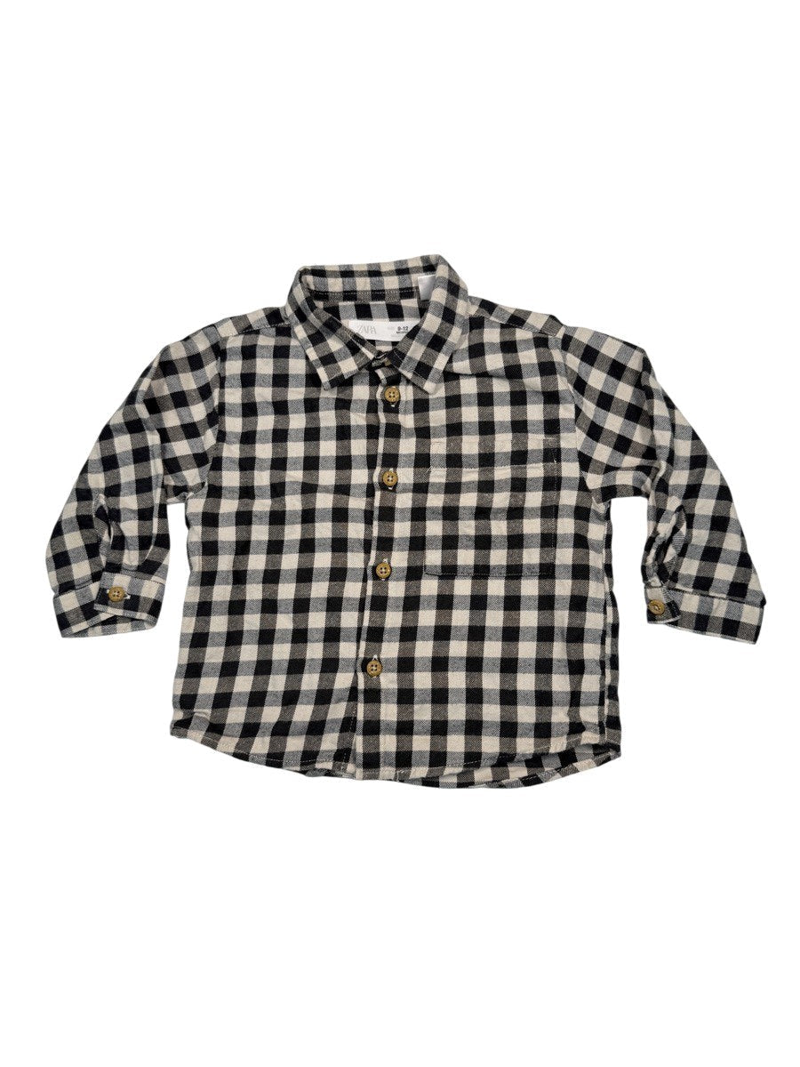 Zara Gingham Flannel Shirt 9-12 Months