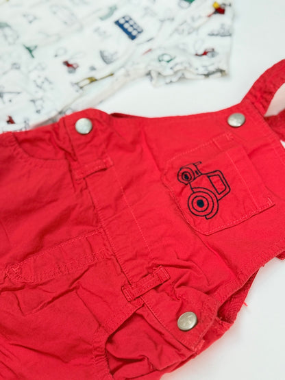 Bluezoo Baby Transport Bodysuit Dungaree Set 18-24m