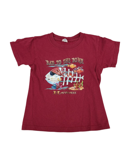 Hawaii Bad to the Bone Graphic Tee Youth XS