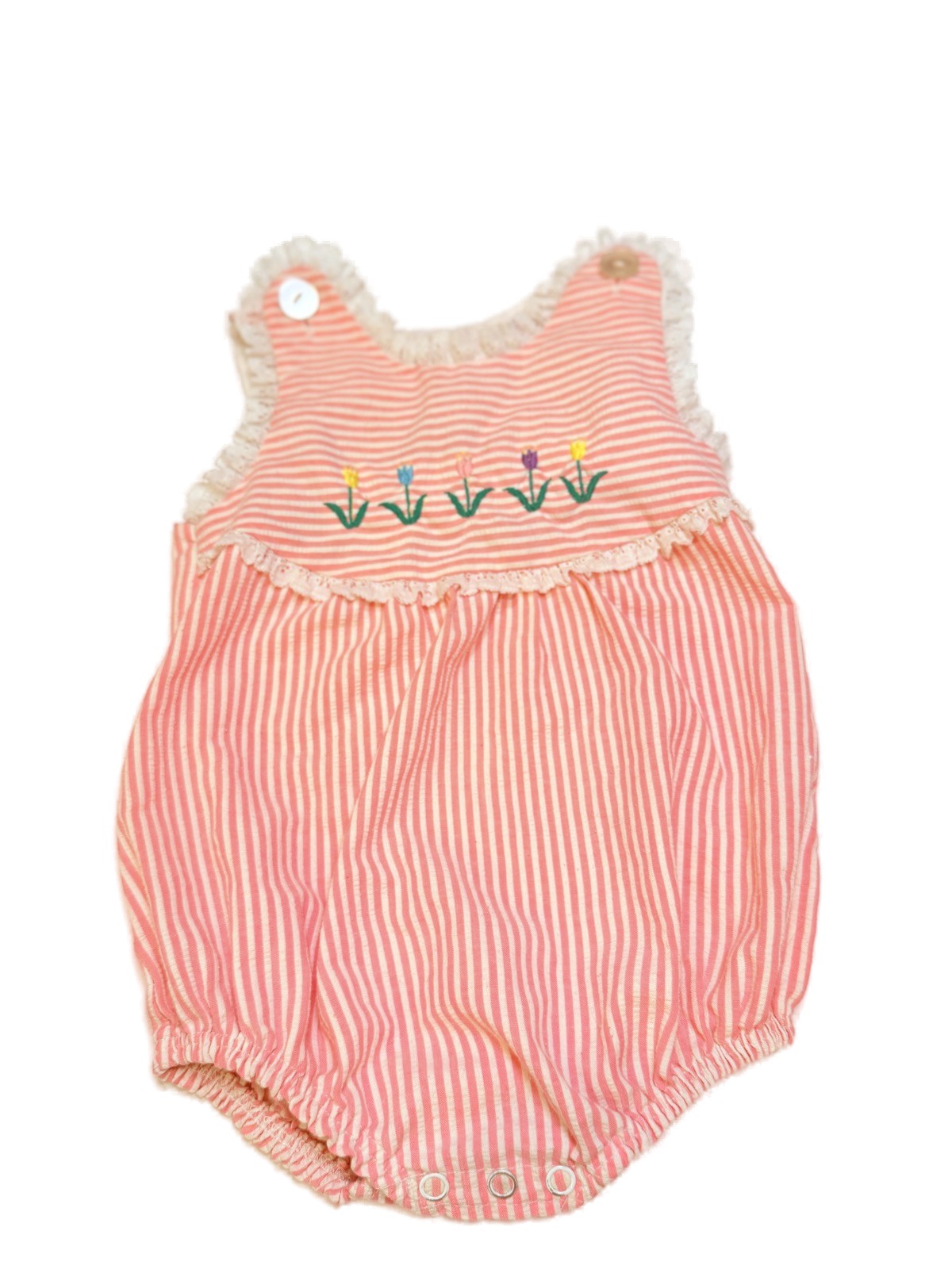 Vintage  Embroidered Floral Romper 12m