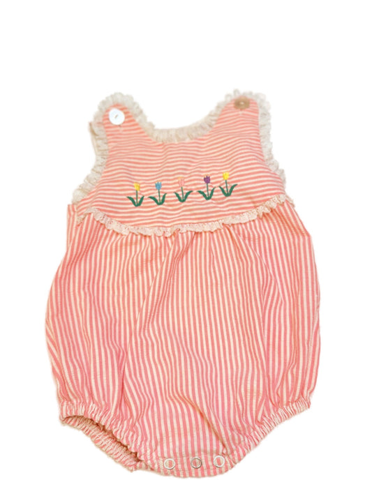 Vintage  Embroidered Floral Romper 12m