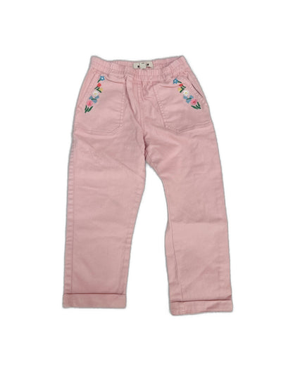 Boden Pink Floral Embroidered Pants Size 5Y