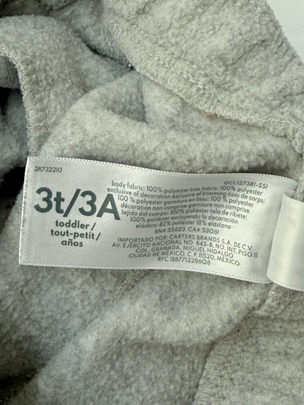Carter's Gray Fleece Jogger Pants 3T