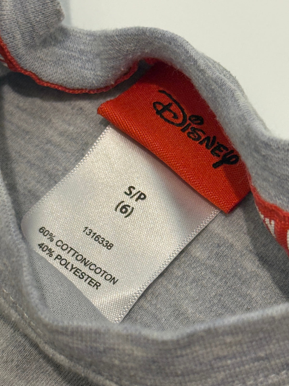 Disney Mickey Mouse Gray Long Sleeve Tee Size 6