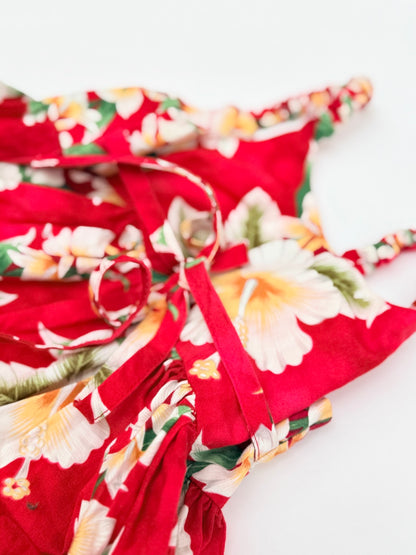 Royal Hawaiian Creations Red Floral Sundress Girls 6-12m