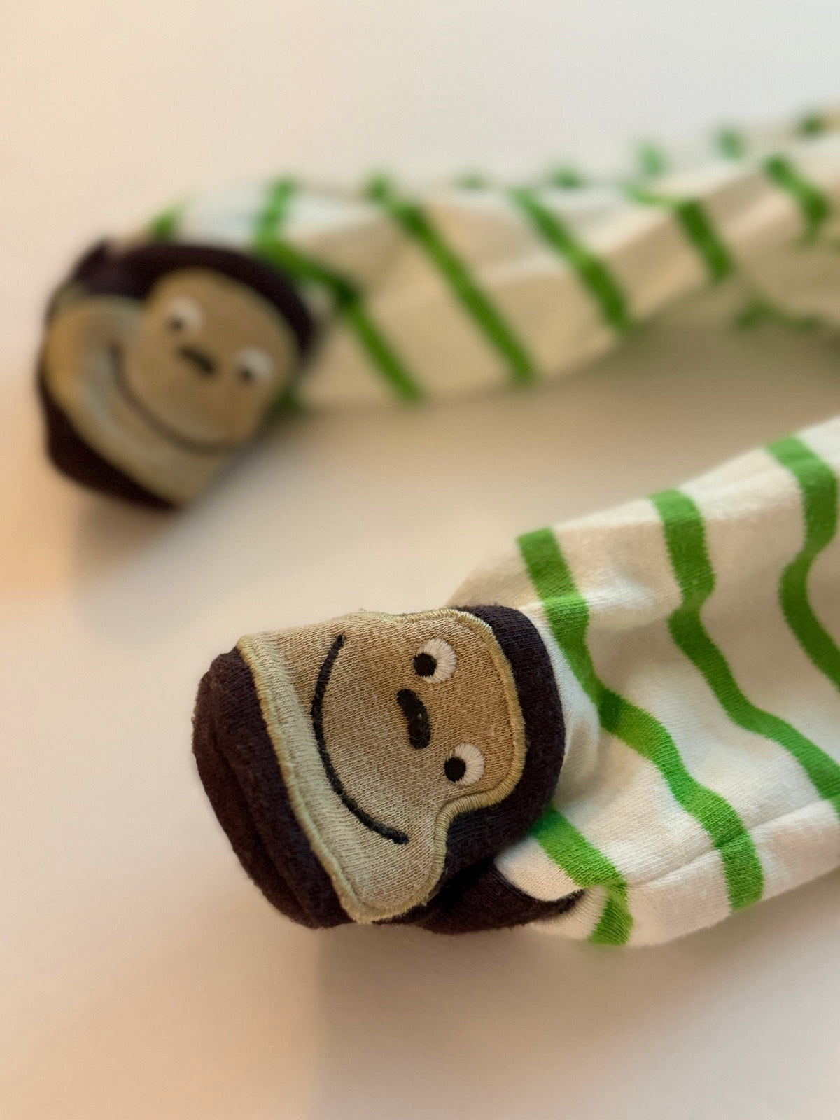 Carter's Monkey Striped Footed Sleeper 3M