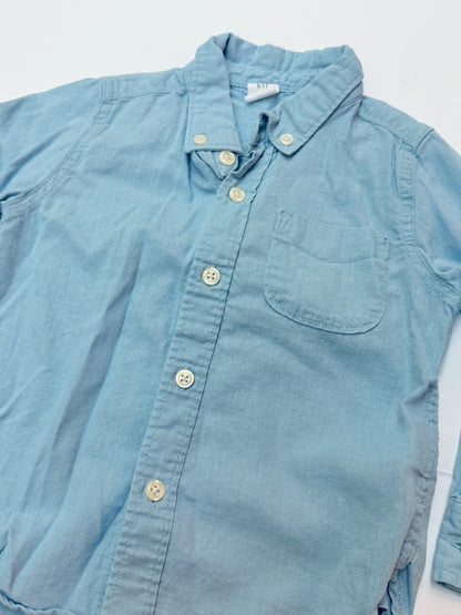Baby Gap Light Blue Linen Blend Shirt 3T