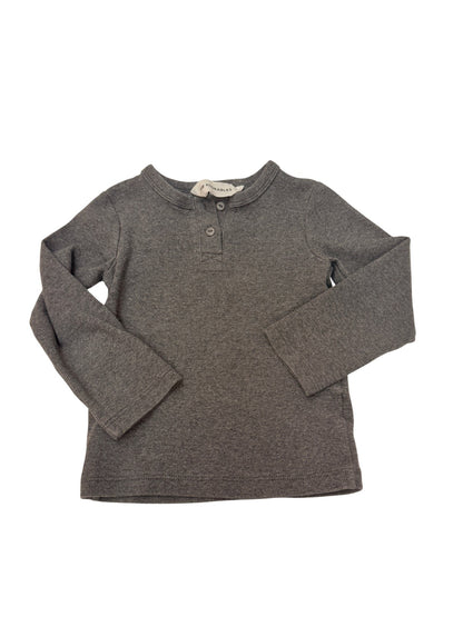 H&M Adorables Grey Ribbed Henley Top