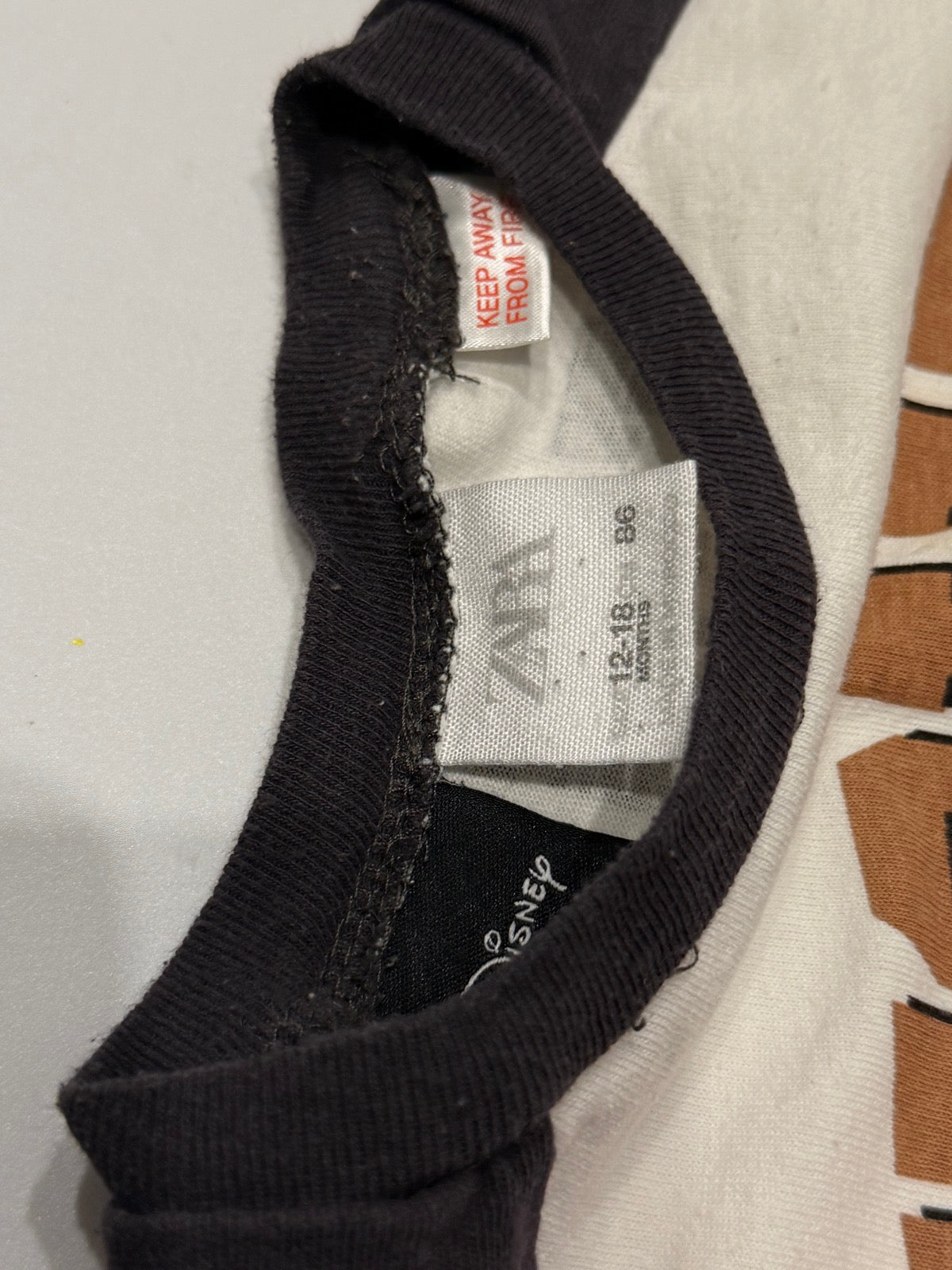 Zara Mickey Mouse Raglan Top 12-18m