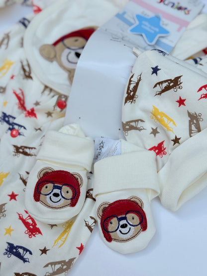 Juniors Pilot Bear Starter Set 0-3M