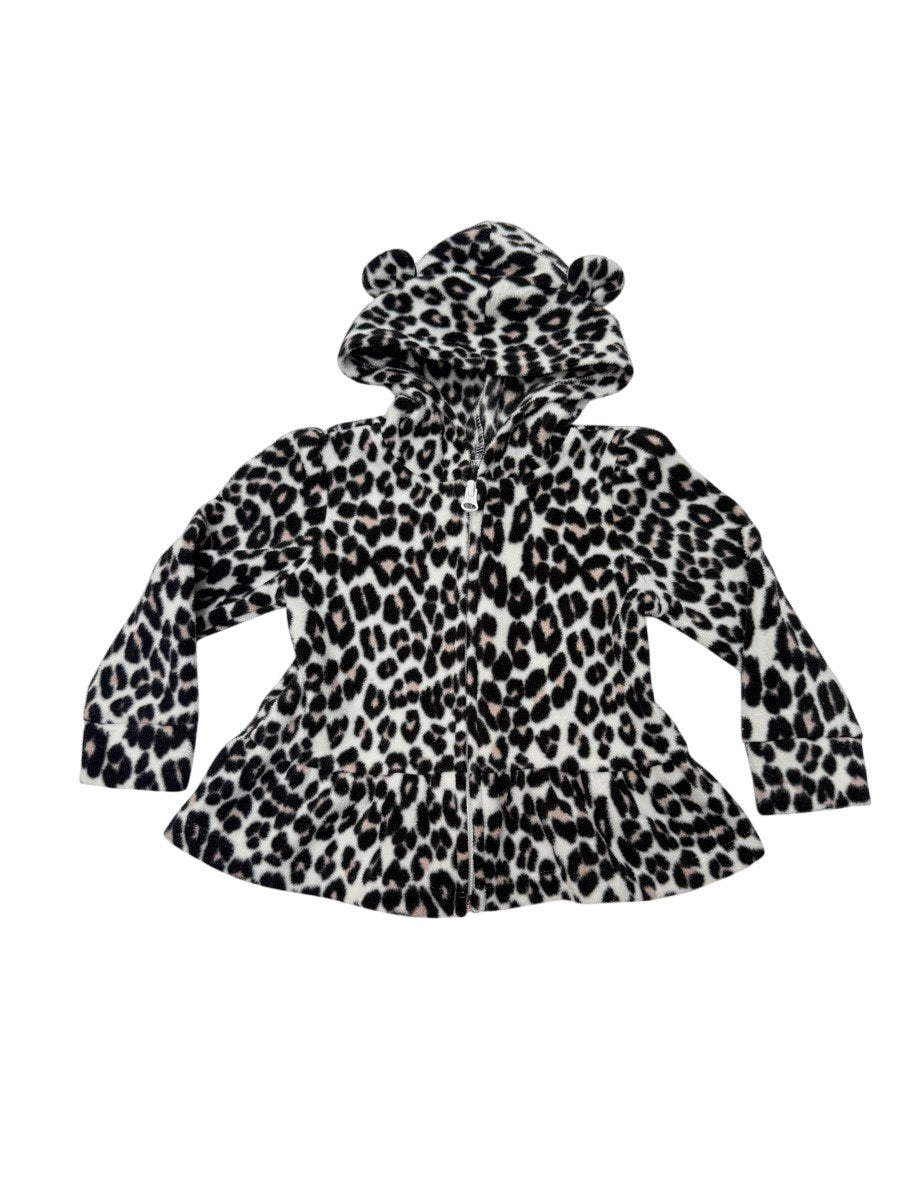 Children's Place Leopard Fleece Hooded Romper 18-24M