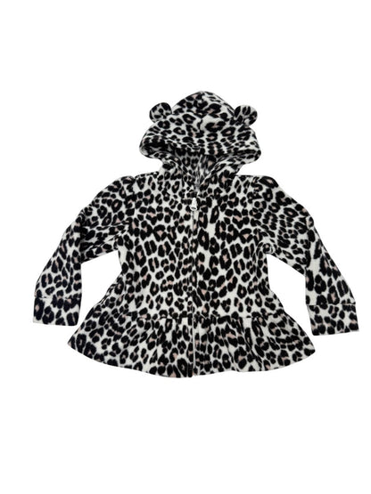 Children's Place Leopard Fleece Hooded Romper 18-24M