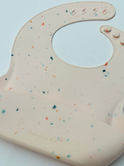 Loulou Lollipop Silicone Catch Bib Speckled Pink