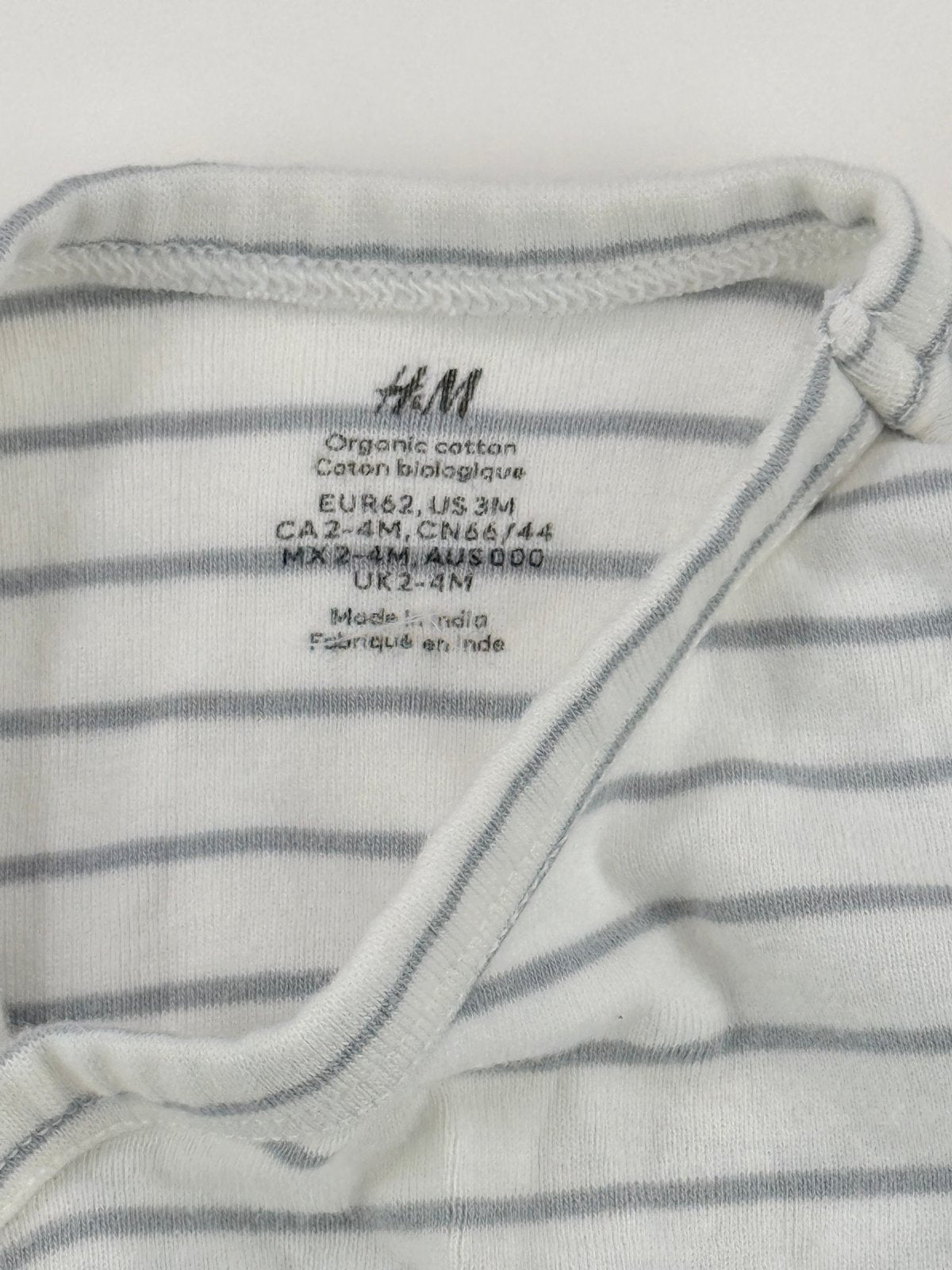 H&M Striped Kimono Bodysuit 3M