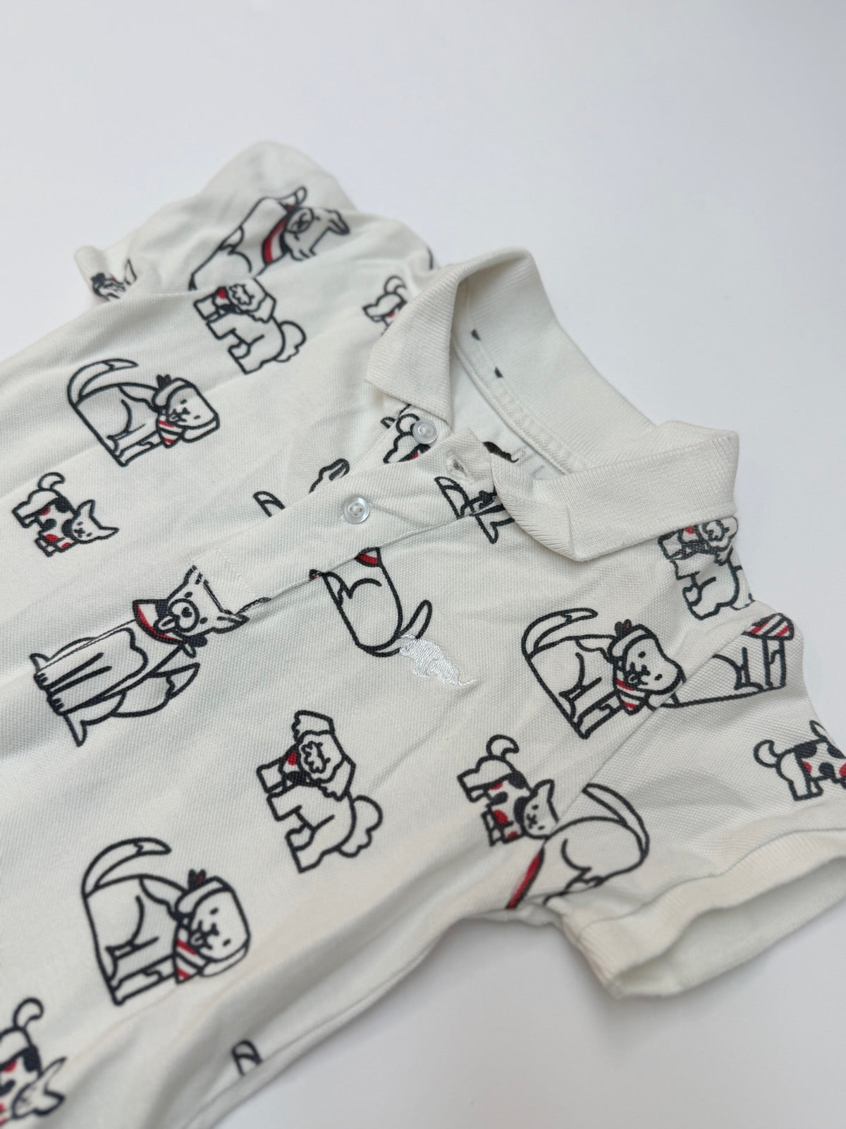 Monica + Andy Dog Print Romper 3T