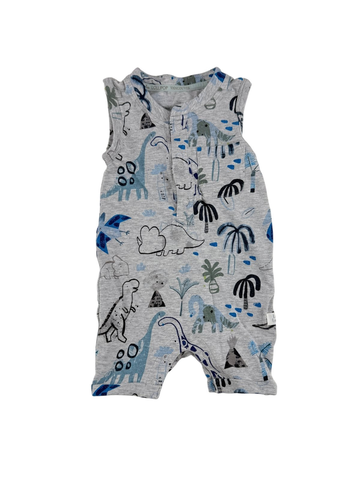 Loulou Lollipop Dinosaur Romper 0-3M