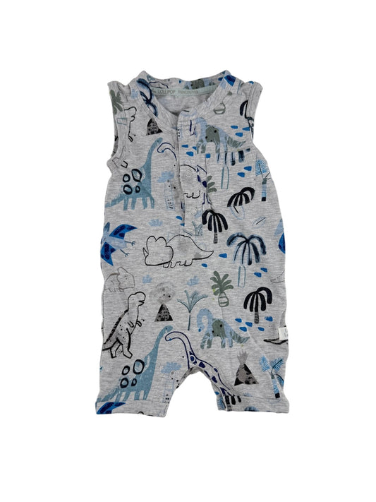 Loulou Lollipop Dinosaur Romper 0-3M