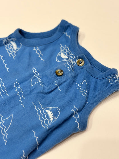 Old Navy Shark Print Romper 3-6M